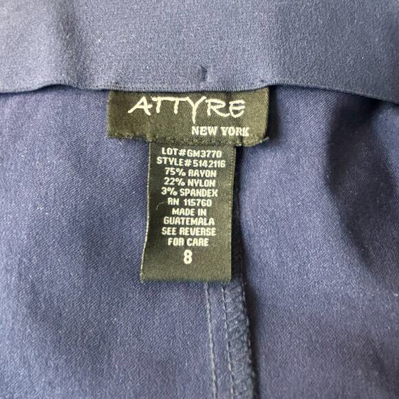 Attyre New York Navy & White Polka Dot Pencil Skirt Size 8 - Picture 5 of 5